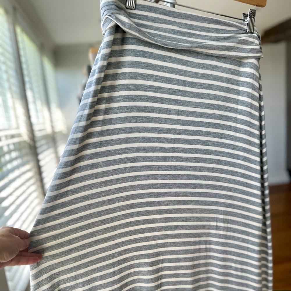 J. Crew a-line midi skirt with ruched waistband, stretch fabric